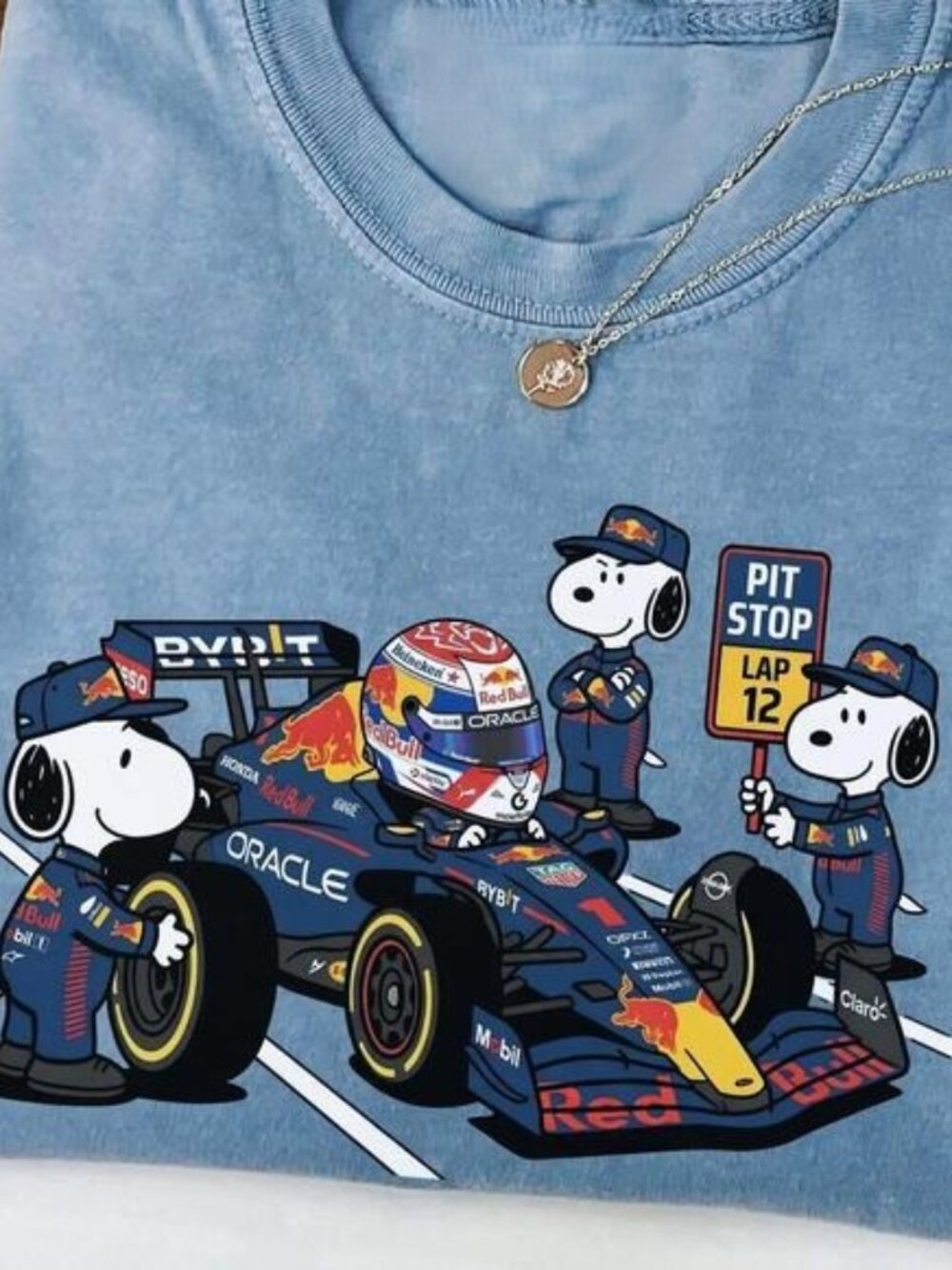 Max Verstappen Snoopy Pit F1 Tee Red Bull Racing